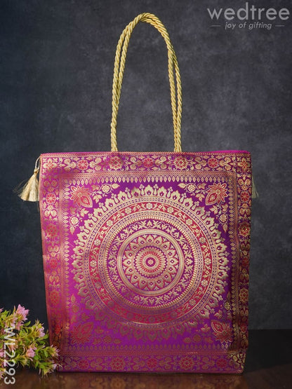 Grand Banarasi Assorted Design Hand bag ( 16 X 16 )