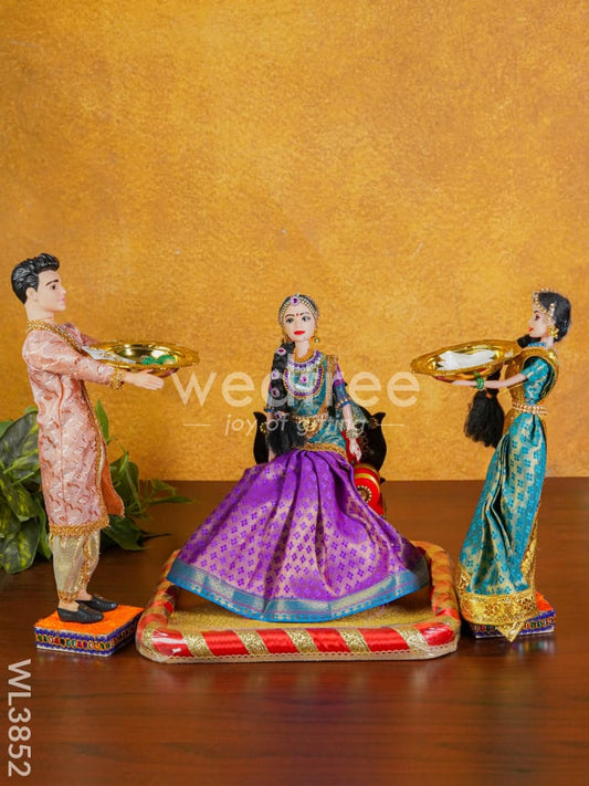 Half Saree Ceremony Doll Combo - Set of 3