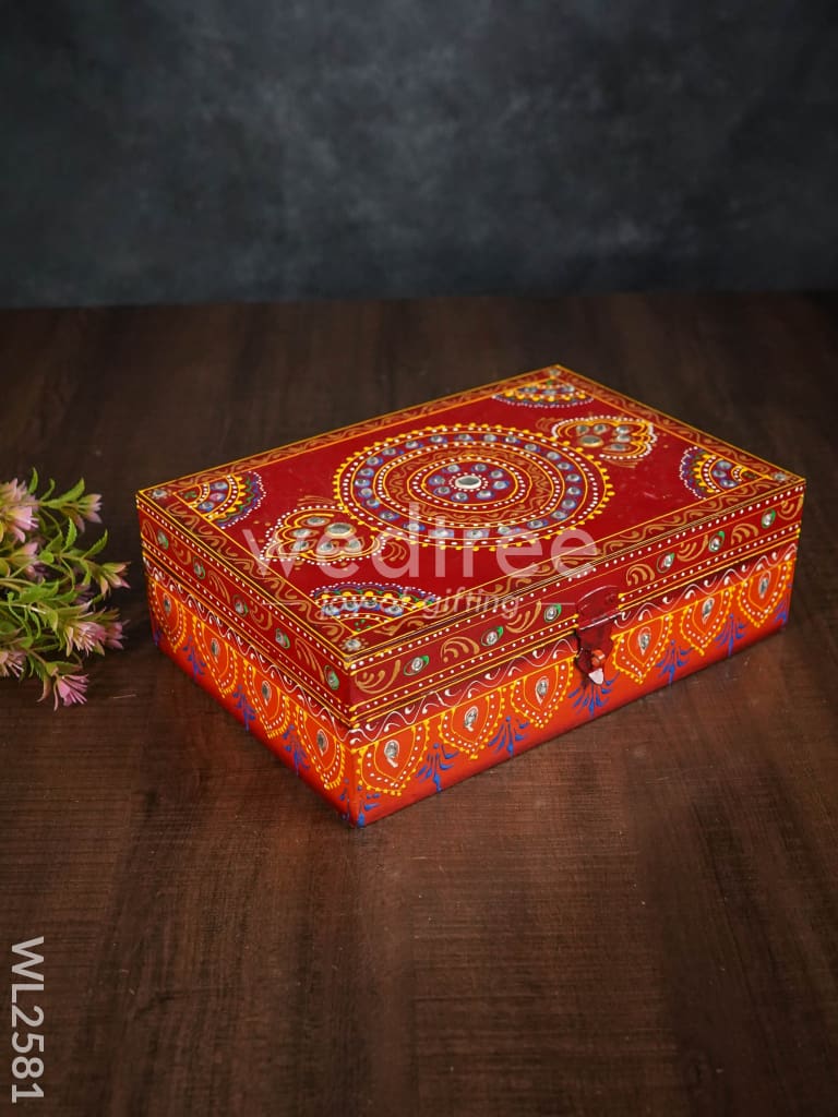 Hand Painted Wooden Organizer Box