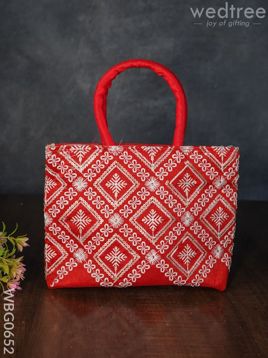 Handbag with Chikankari Work (Assorted)