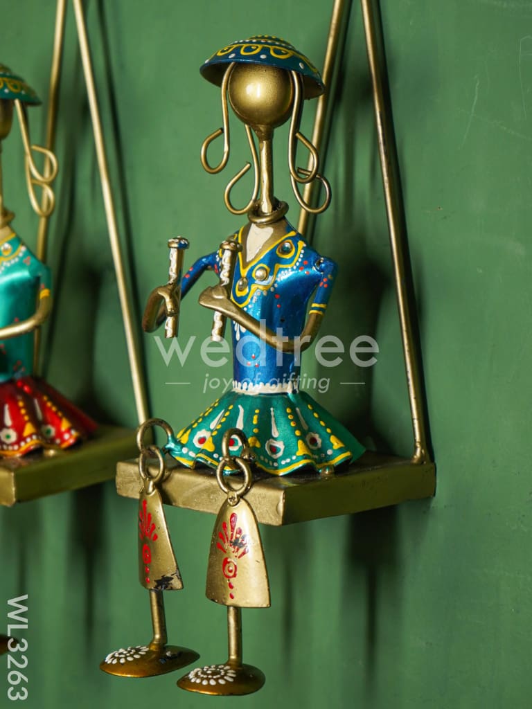 Handpainted Rajasthani Metal Musician Dolls - Set of 3