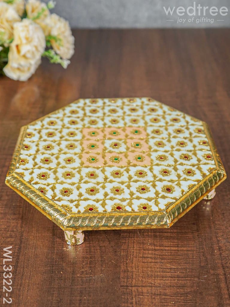 Hexagon Shaped Meenakari  Bajot- 10 x 10 inch