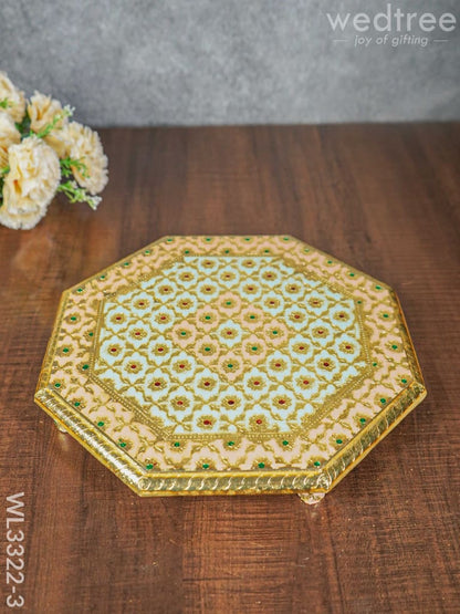 Hexagon Shaped Meenakari  Bajot- 12 x 12 inch