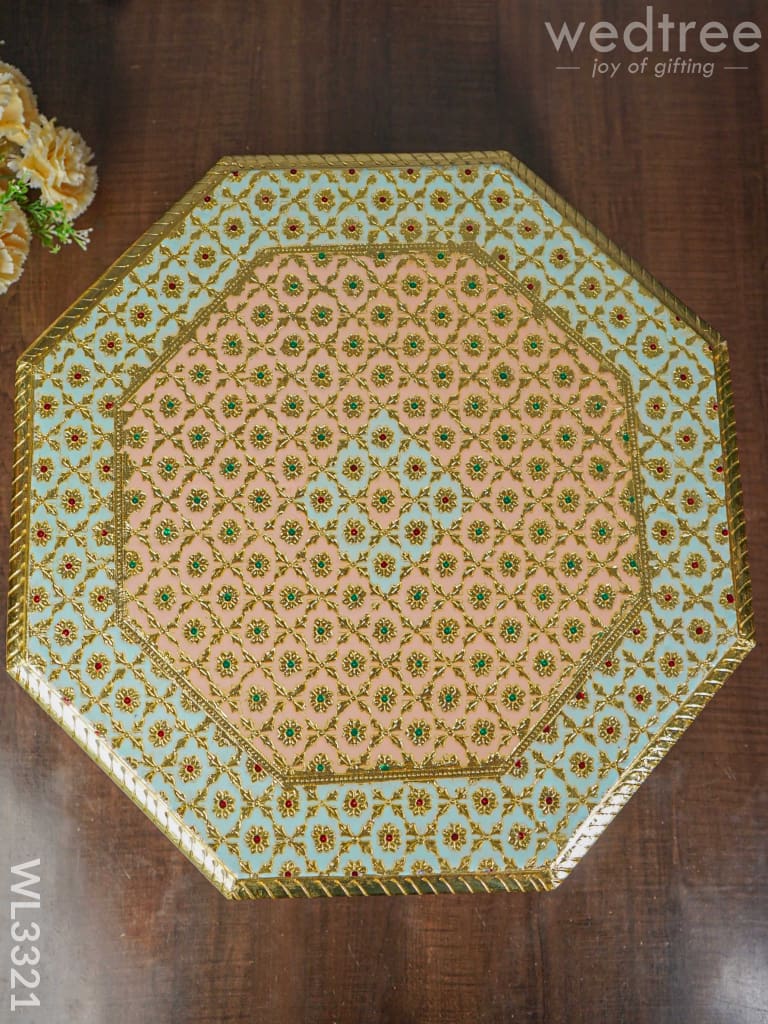 Hexagon Shaped Meenakari Bajot - 18 x 18 inch