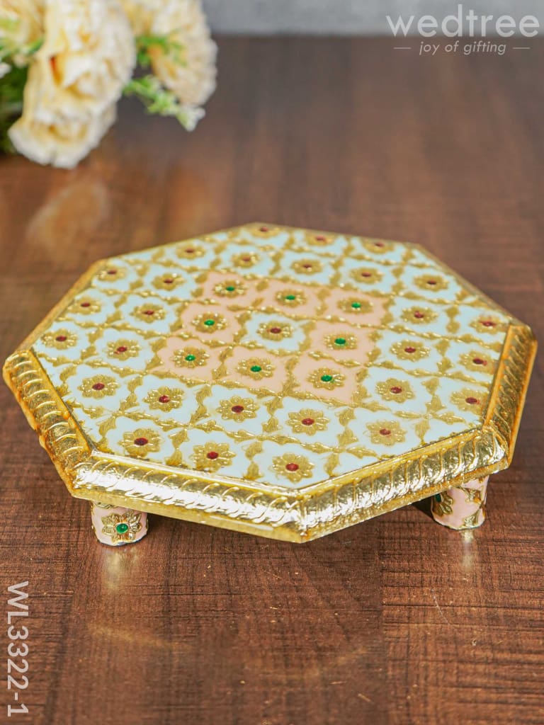 Hexagon Shaped Meenakari  Bajot - 8 x 8 inch