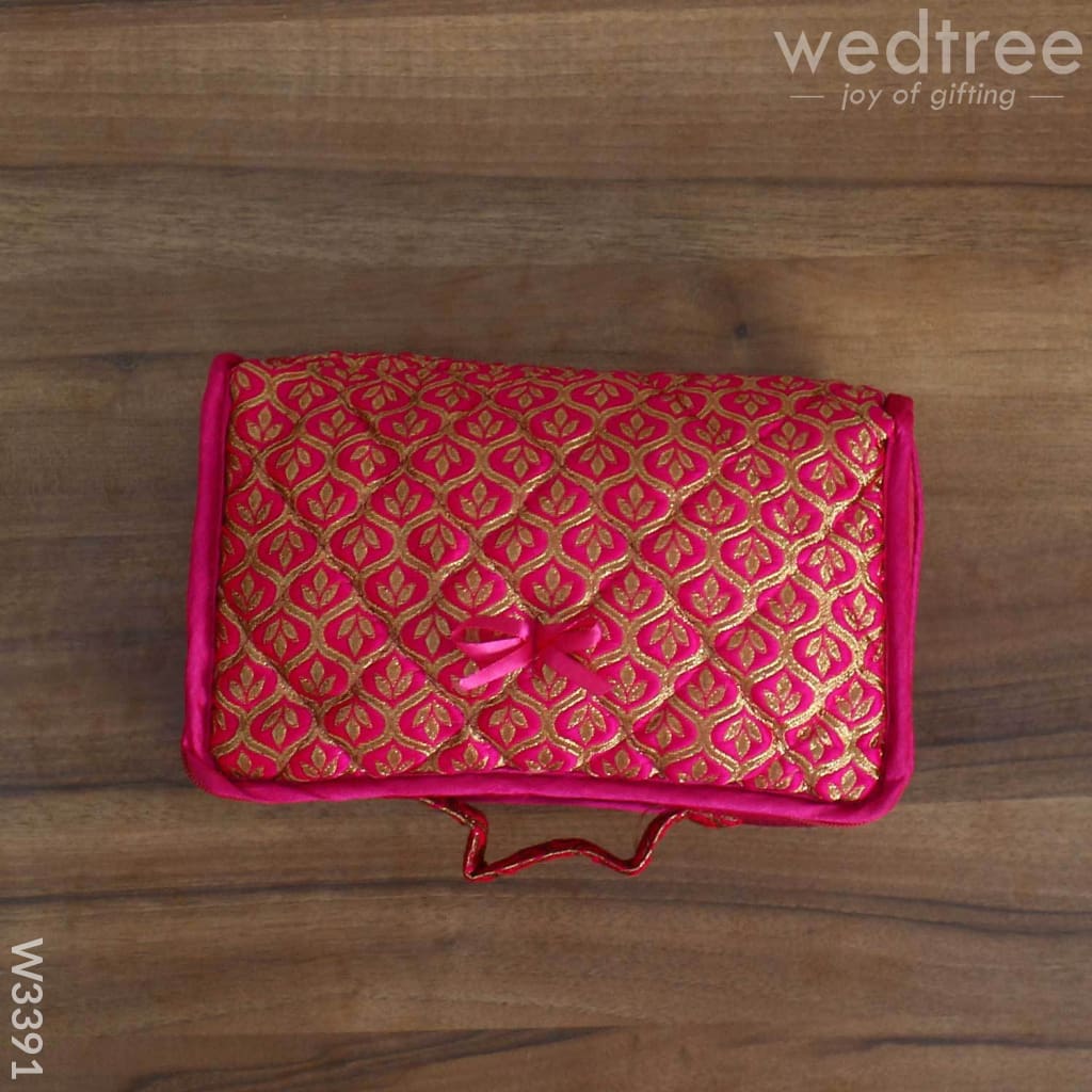 Jewel Pouch with golden leaf design Medium