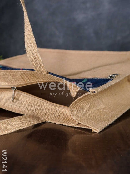 Jute Bag with Ikkat Fabric