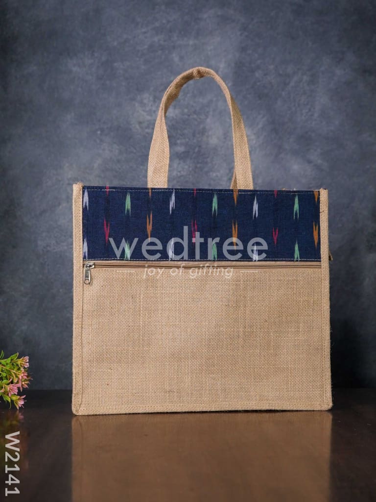 Jute Bag with Ikkat Fabric - W2141