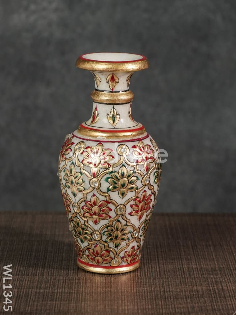 Marble Floral Flower Vase - 6 Inch