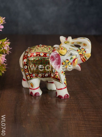 Marble hand painted elephant 6 inch