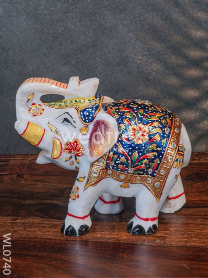 Marble hand painted elephant 6 inch