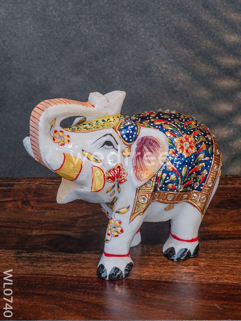 Marble hand painted elephant 6 inch