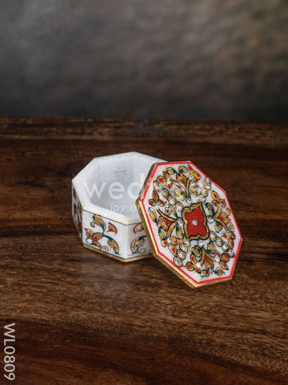 Marble hand painted octagen box