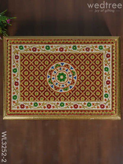 Maroon & Gold Meenakari Manai - 21x15