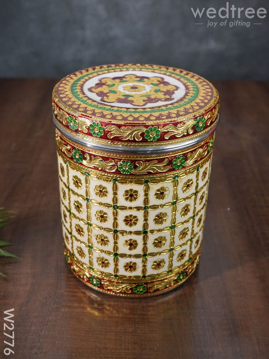 Meenakari Dabba - 7 inch- W2776