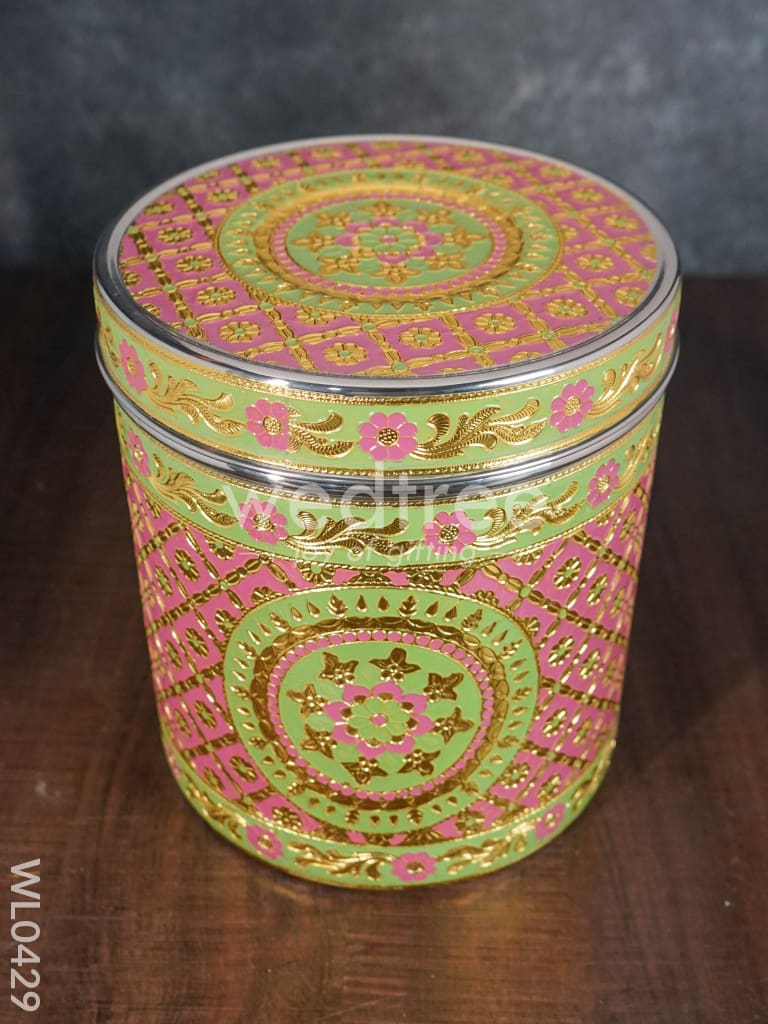 Meenakari Dabba 9.5 Inch (Red)