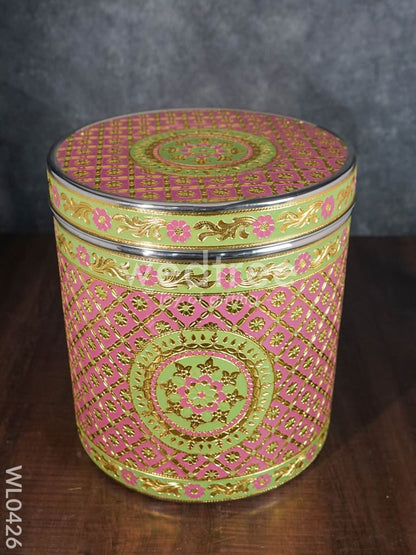 Meenakari Dabba with Floral Design