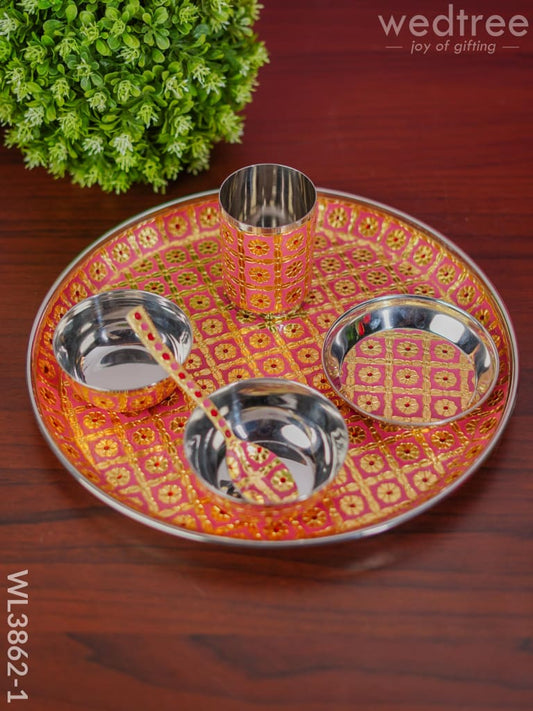 Meenakari Stainless Steel Thali Set