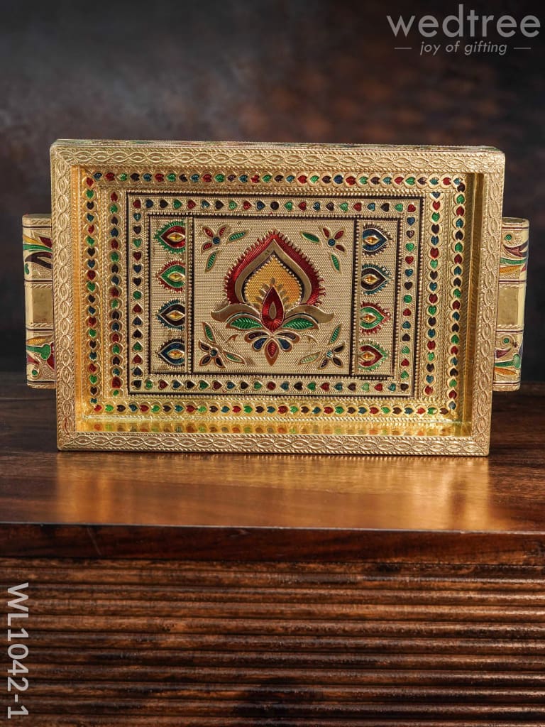 Meenakari Tray - 10X7 Inches - Floral Design