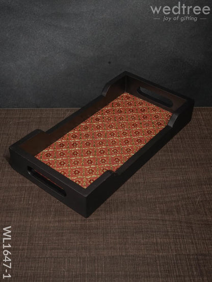 Meenakari Wooden - Rectange Tray (12x6)