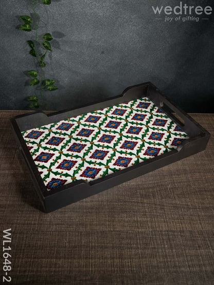 Meenakari Wooden - Rectange Tray (15x9)