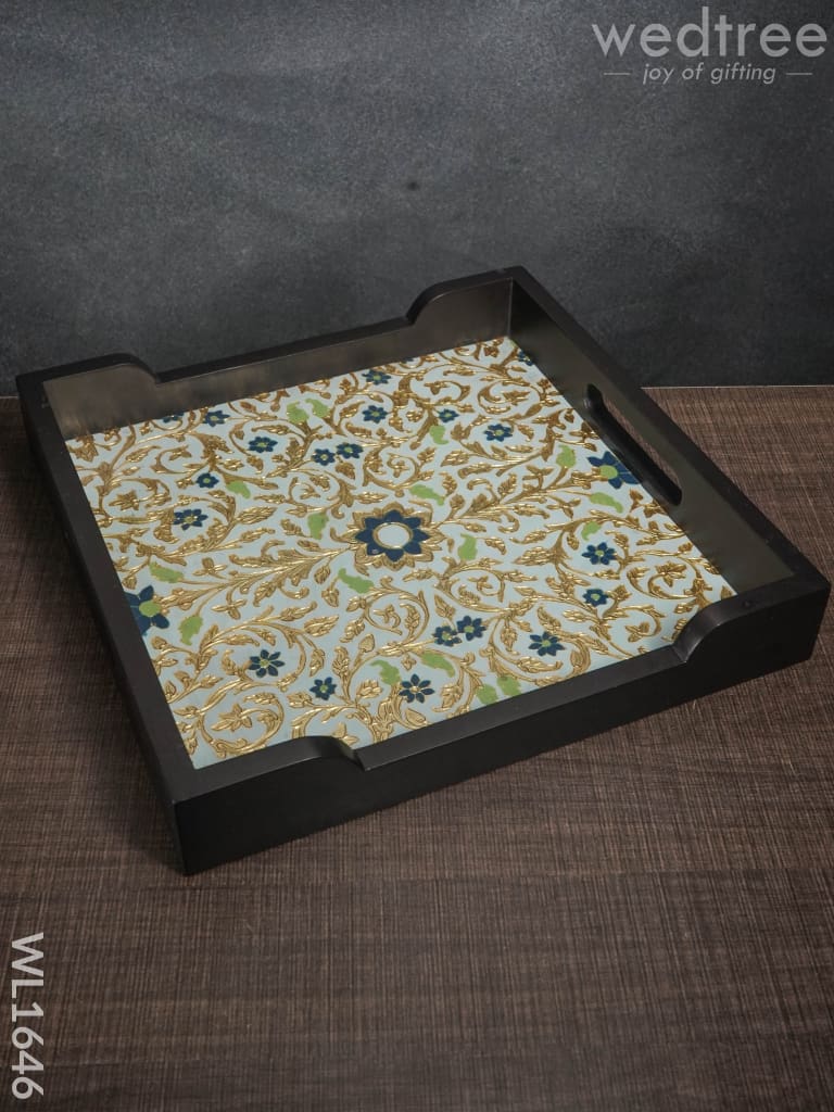 Meenakari Wooden - Square Tray (12x12)