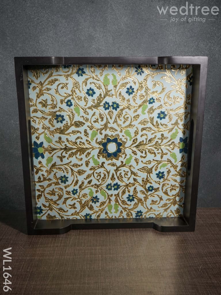 Meenakari Wooden - Square Tray (12x12)