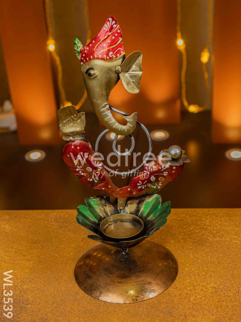 Metal Ganesha T Light Holder