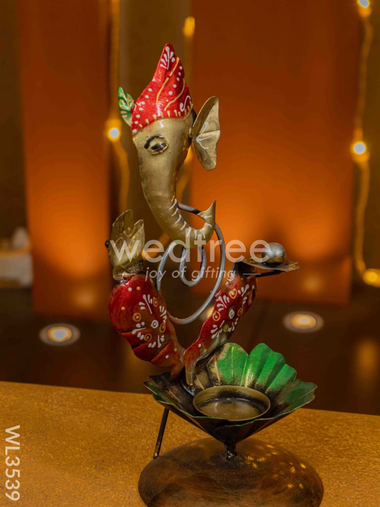 Metal Ganesha T Light Holder