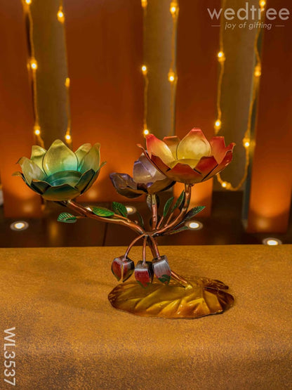 Metal Lotus Candle Holder