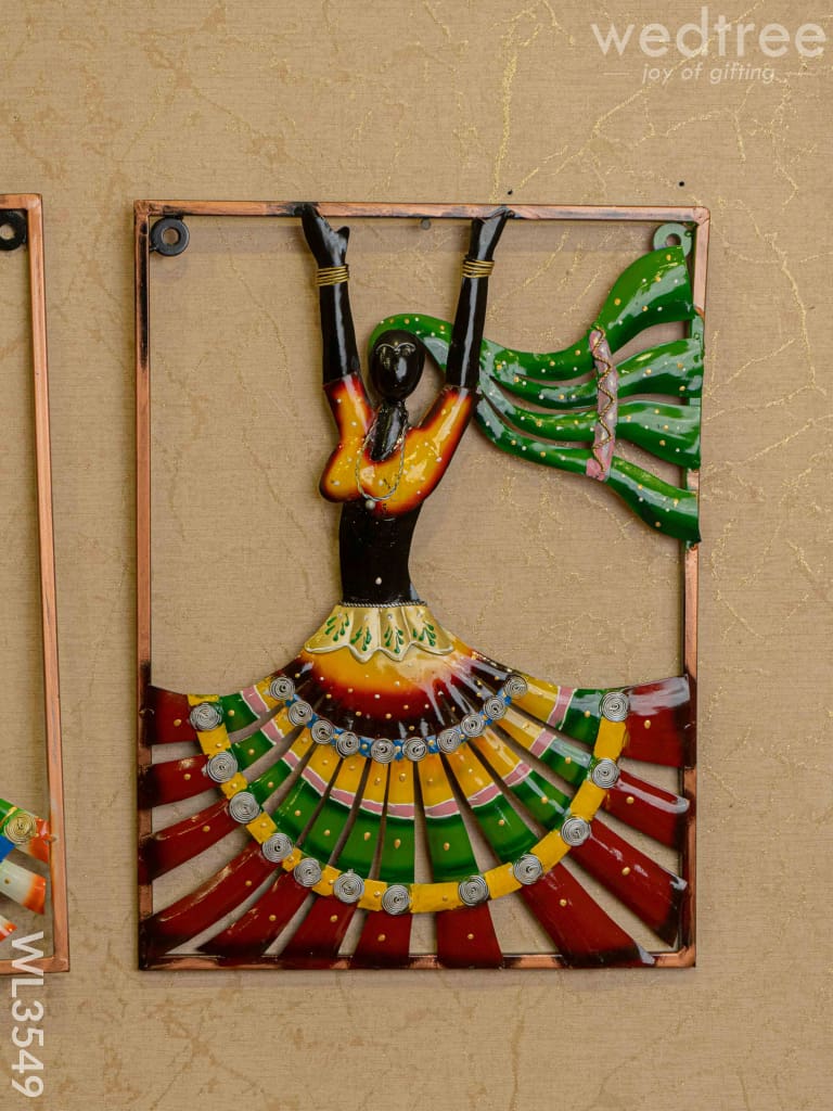 Metal Rajasthani Dancing Doll Frame - Set of 2