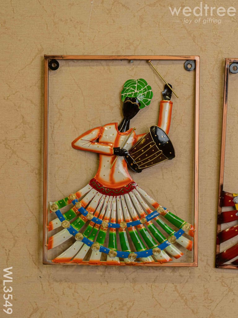 Metal Rajasthani Dancing Doll Frame - Set of 2