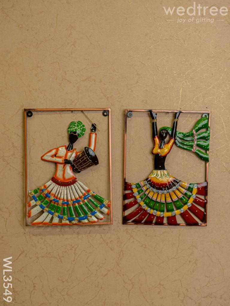 Metal Rajasthani Dancing Doll Frame - Set of 2