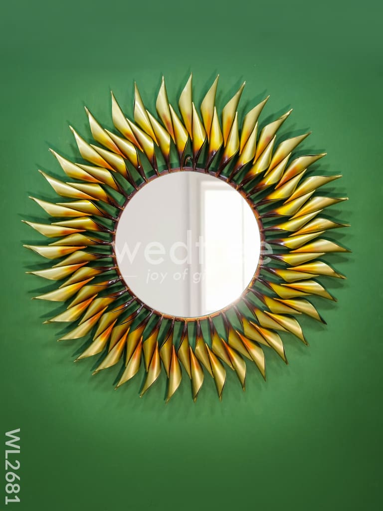 Metal Sun Shaped Mirror