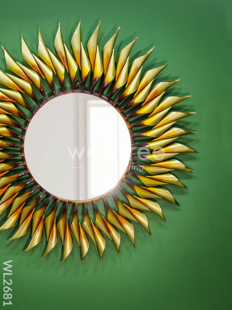 Metal Sun Shaped Mirror