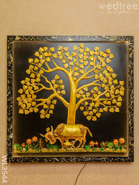 Metal Tree with Cow Frame