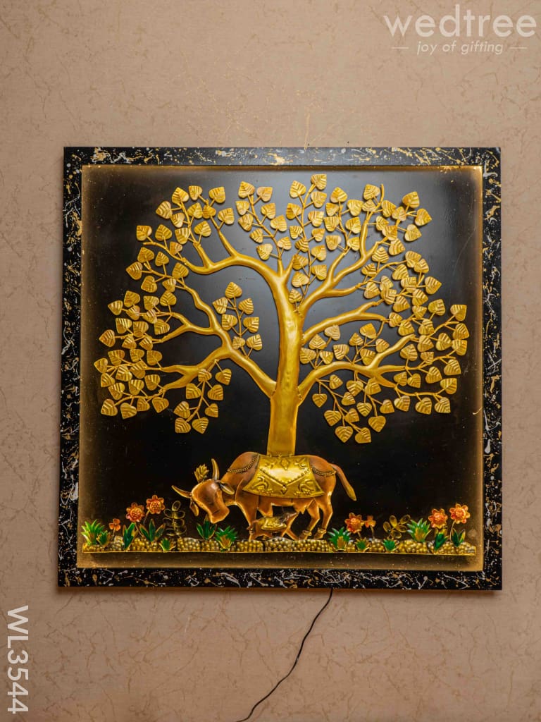 Metal Tree with Cow Frame