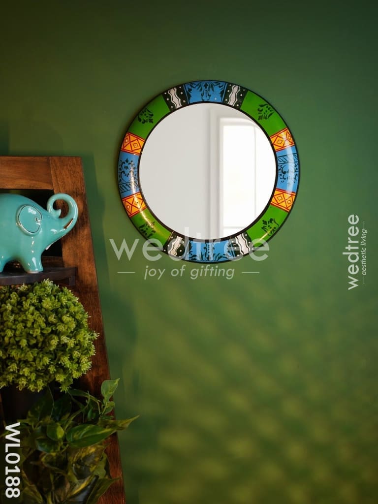 Mirrors - Hand painted with Blue, Green and Black Design