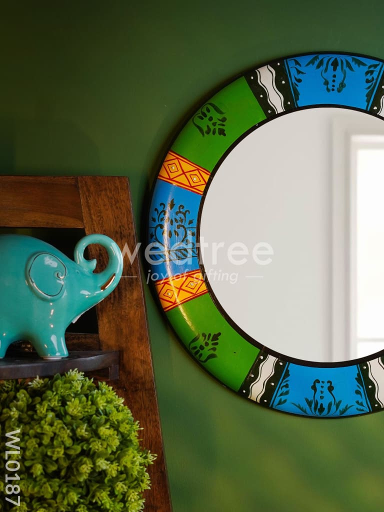 Mirrors - Hand painted with Blue, Green and Black Design