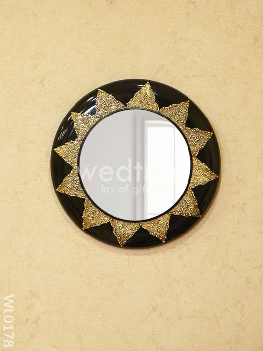 Mirrors - Polished Brass with Floral Design in black base