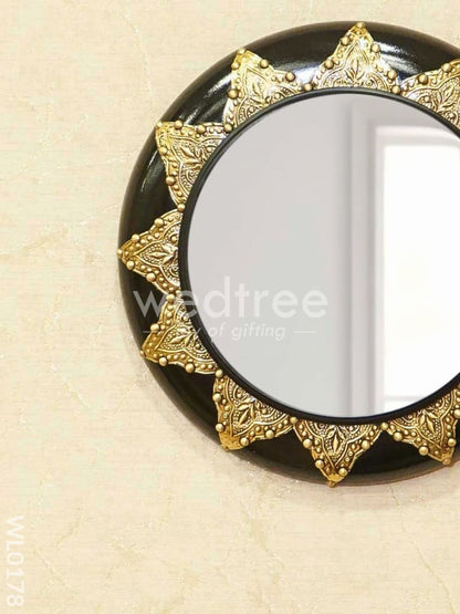 Mirrors - Polished Brass with Floral Design in black base