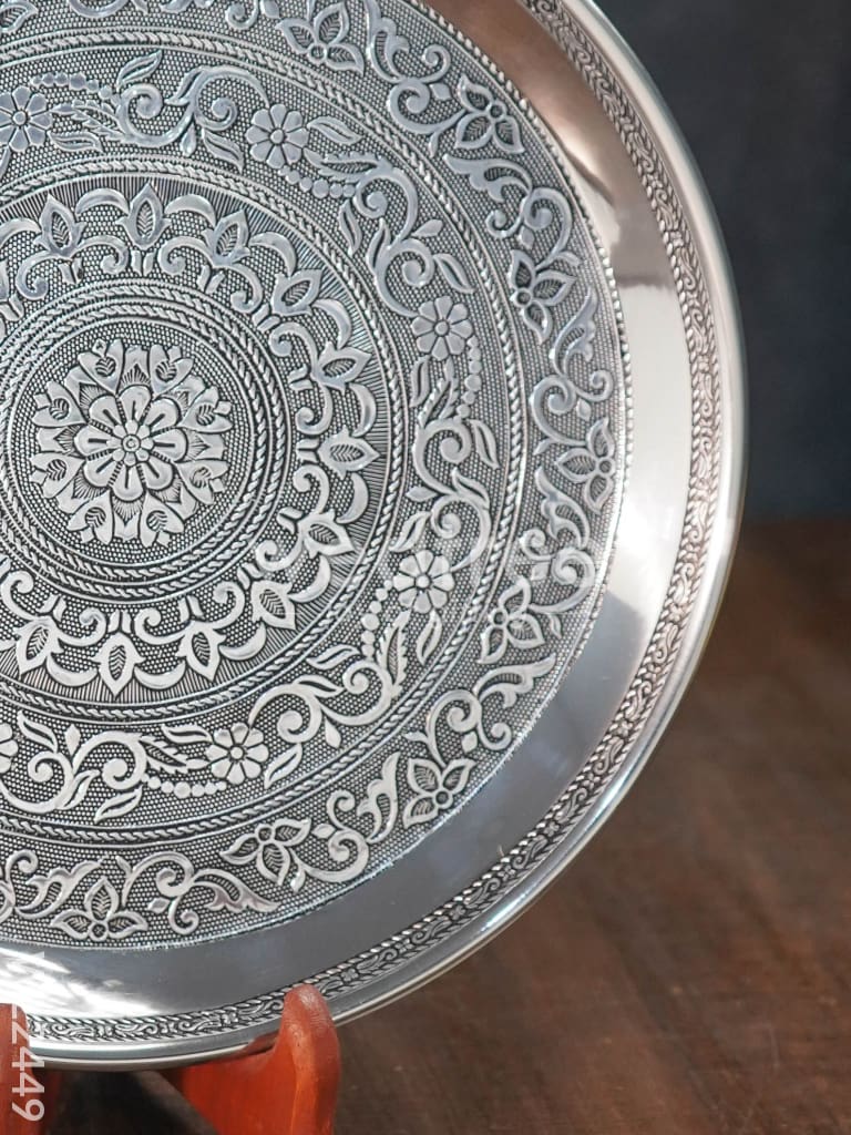 Oxidised Round Plate - 10 inch