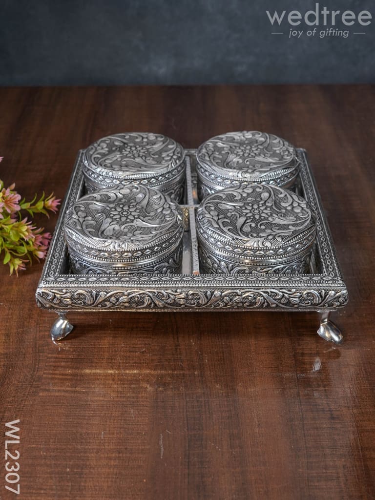 Oxidized Box with Tray Set (set of 4)