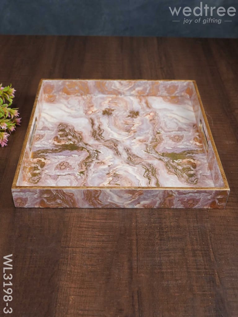 Pastel Pink Digitally Printed Serving Tray