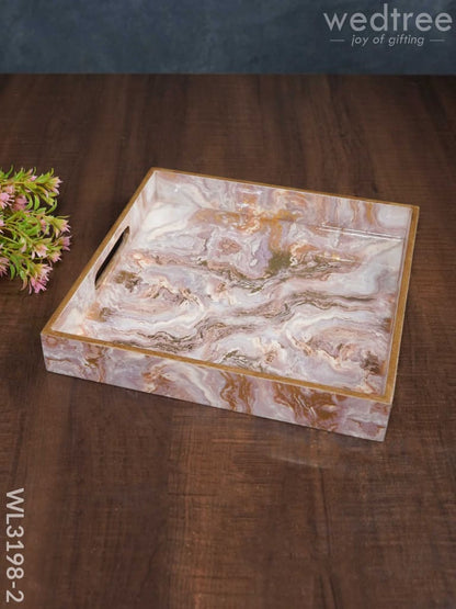 Pastel Pink Digitally Printed Serving Tray