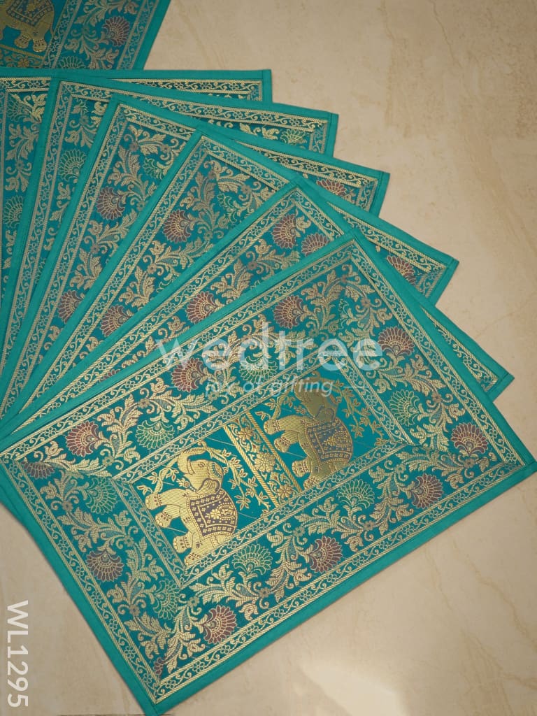 Peacock Design Cotton Table Cloth with Tea Coaster Covers