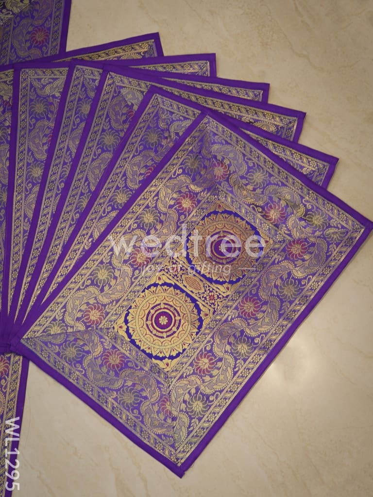 Peacock Design Cotton Table Cloth with Tea Coaster Covers