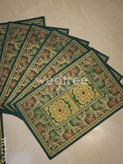 Peacock Design Cotton Table Cloth with Tea Coaster Covers