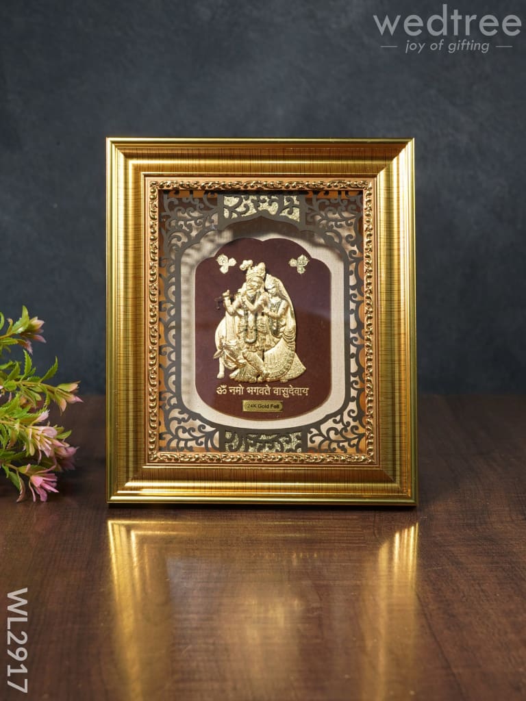 Photo Frame Gold Plated - Radha Krishna