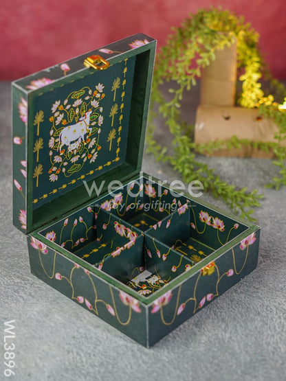 Pichwai Dry Fruit Box with 4 Partitions